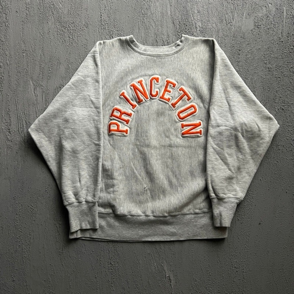 Vintage Princeton University Sweatshirt Large Grey 80s Champion Reverse Weave